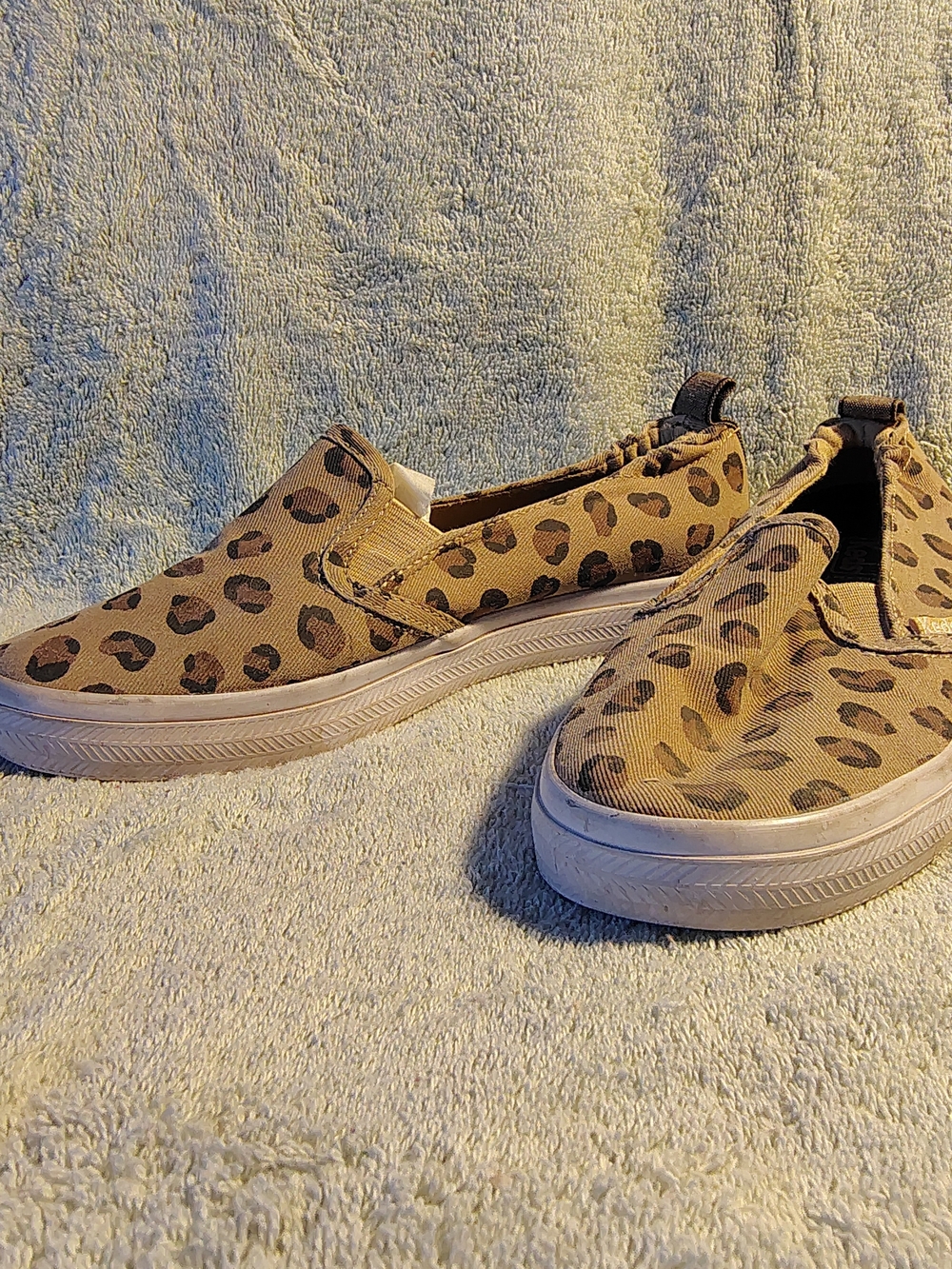 Keds Tan & Black Leopard Print Women's Slip-On Sneakers